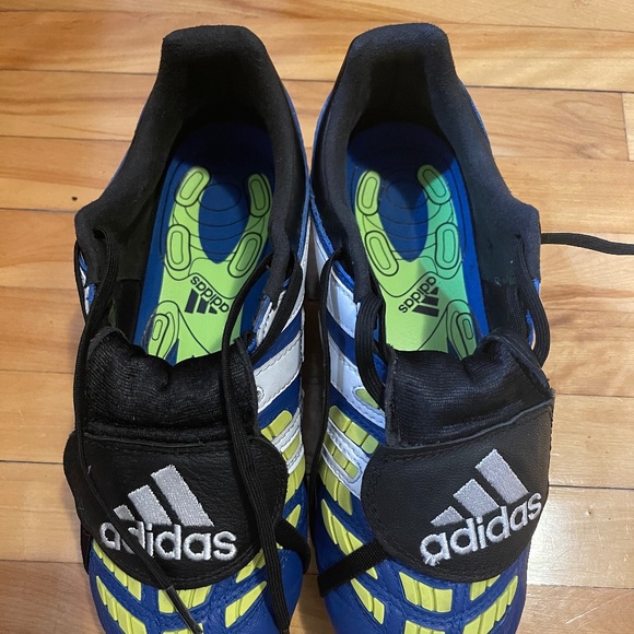 Adidas Predator Accelerator Molded Cleats - Blue, White & Yellow - Size 7.5 US - Picture 7 of 9